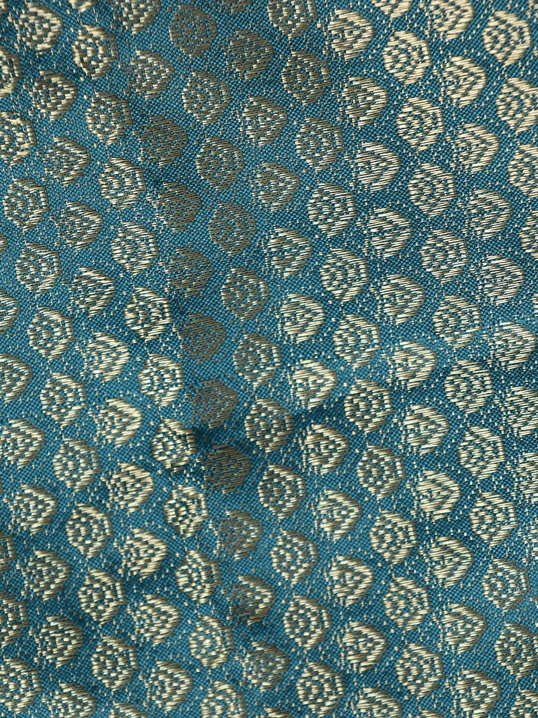 Teal Silk Blend Banarasi Zari Woven Saree
