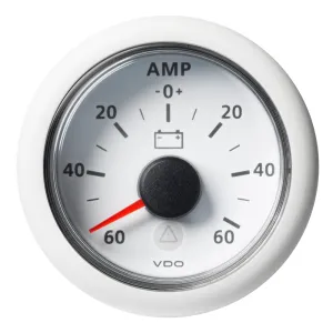 Veratron 52MM (2-1/16") ViewLine Battery Status Gauge -60/ 60AMP - White Dial  Bezel [A2C59512330]