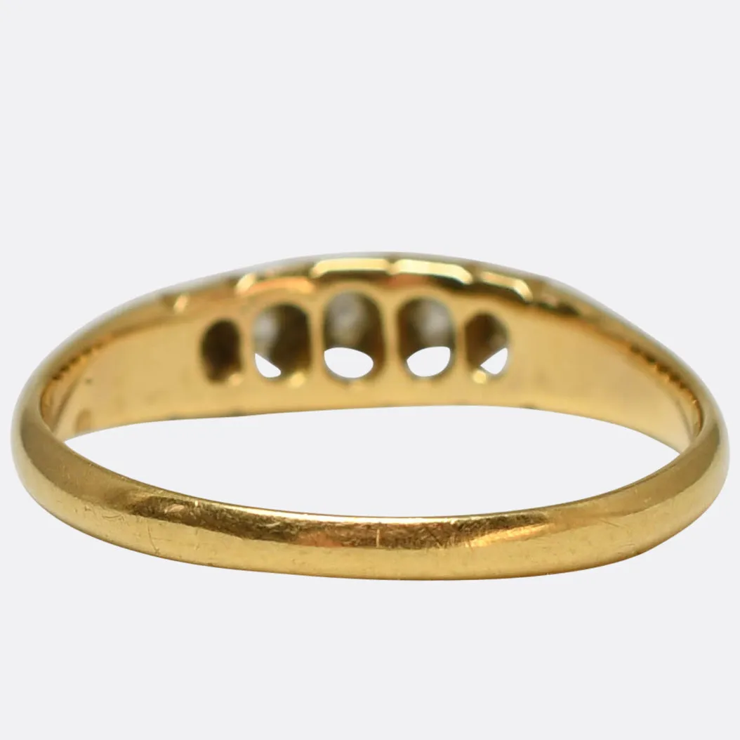 Victorian Diamond 5-Stone Boat Ring