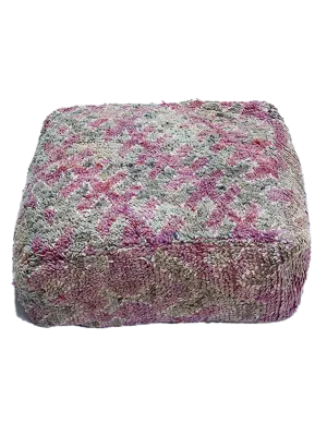 Vintage Talsint Pouf - Woven Lilac