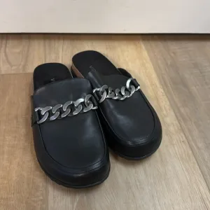 VIONIC Georgie Black Nappa Leather slides size 8