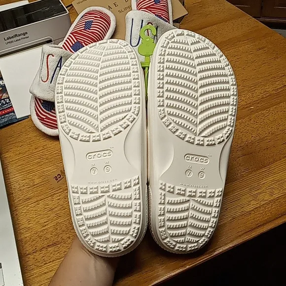 White classic crocs sandal slides
