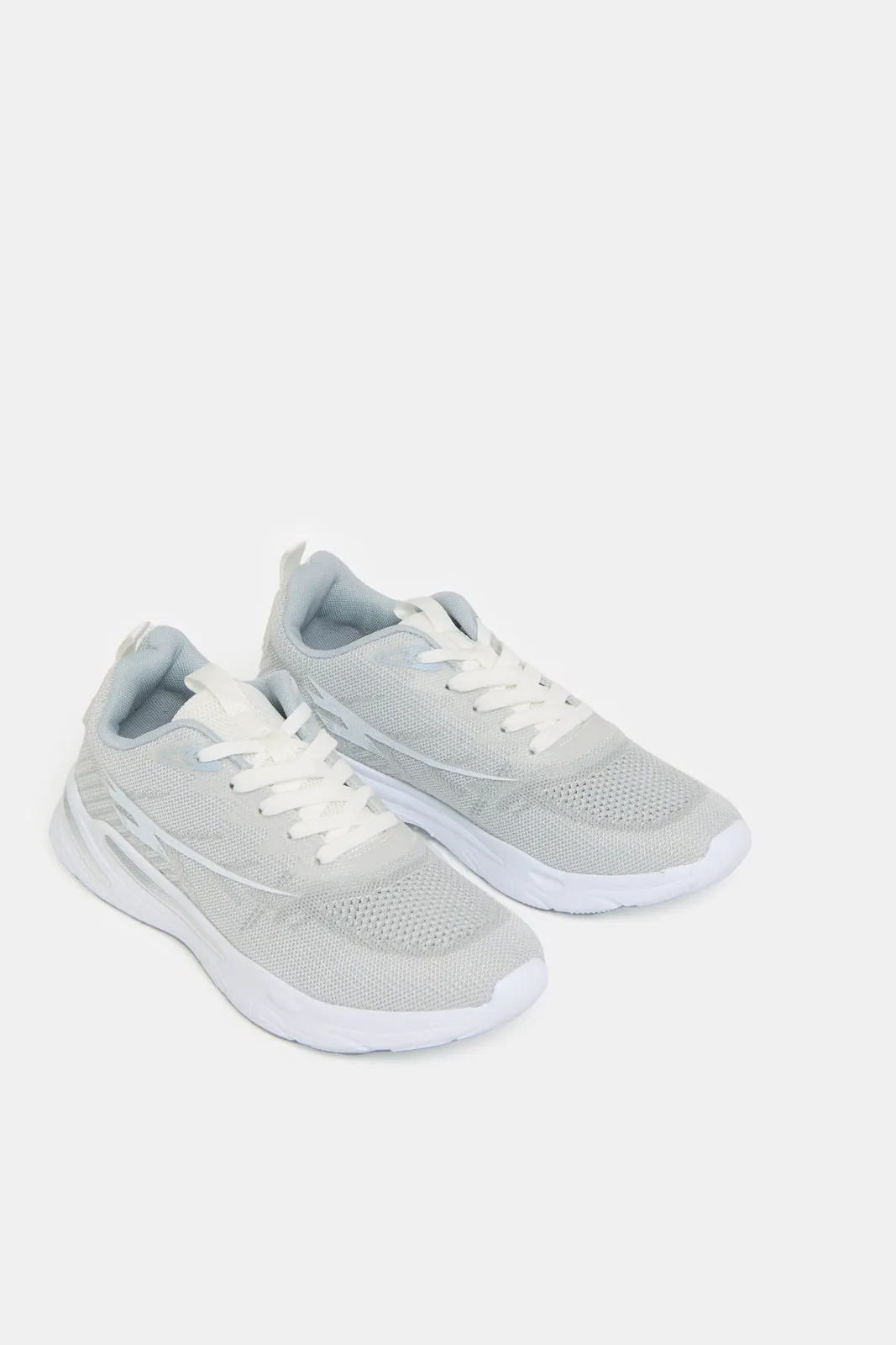 Women Grey  Lace Up Sneakers