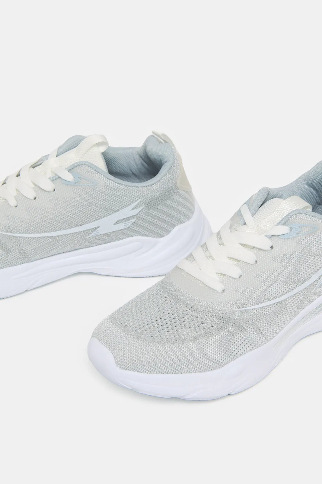 Women Grey  Lace Up Sneakers